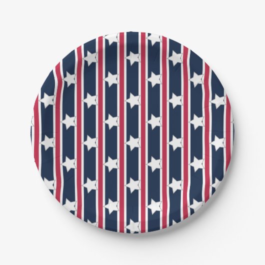 Leuke en Fancy Patriottische Sterren en Strepen Papieren Bordje (Voorkant)