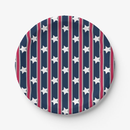 Leuke en Fancy Patriottische Sterren en Strepen Papieren Bordje (Voorkant)