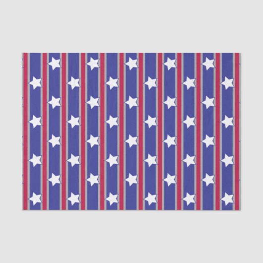 Leuke en Fancy Patriottische Sterren en Strepen Tissuepapier (Voorkant)