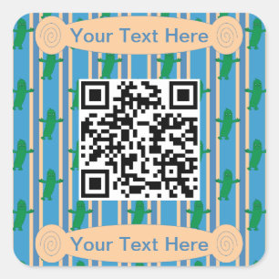 Leuke en Fancy Pickle QR-code Vierkante Sticker