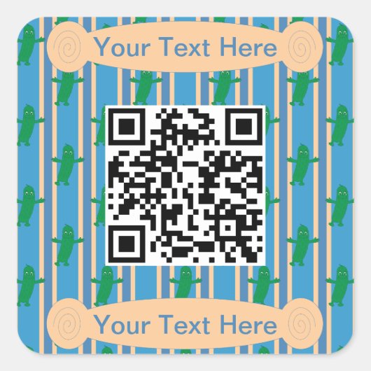 Leuke en Fancy Pickle QR-code Vierkante Sticker (Voorkant)
