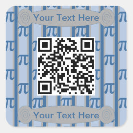 Leuke en Fancy PII 3.142 QR Code Vierkante Sticker