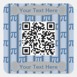 Leuke en Fancy PII 3.142 QR Code Vierkante Sticker