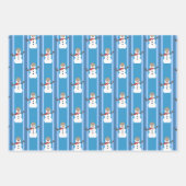 Leuke en Fancy Pink & Blue Snowman Detective Inpakpapier Vel (Voorkant 2)