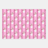 Leuke en Fancy Pink & Blue Snowman Detective Inpakpapier Vel (Voorkant)