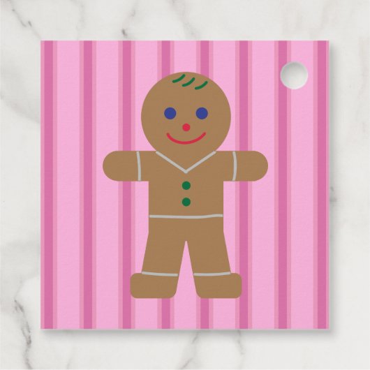 Leuke en Fancy Pink Gingerbread Man Bedankjes Labels (Achterkant)