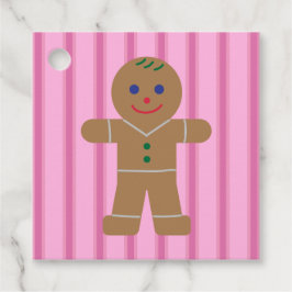 Leuke en Fancy Pink Gingerbread Man Bedankjes Labels