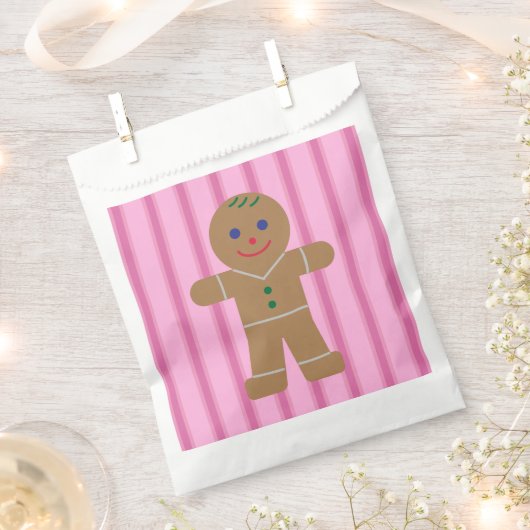 Leuke en Fancy Pink Gingerbread Man Bedankzakje (Geknipt)