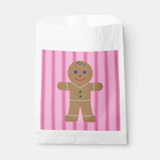 Leuke en Fancy Pink Gingerbread Man Bedankzakje (Voorkant)