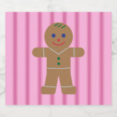 Leuke en Fancy Pink Gingerbread Man Bier Etiket (Enkel label)