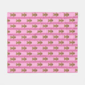Leuke en Fancy Pink Gingerbread Man Fleece Deken (Voorkant (Horizontaal))