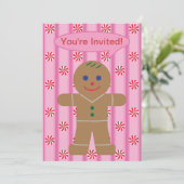 Leuke en Fancy Pink Gingerbread Man Kaart (Staand voorkant)