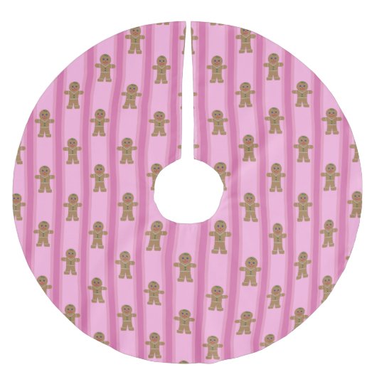 Leuke en Fancy Pink Gingerbread Man Kerstboom Rok (Voorkant)