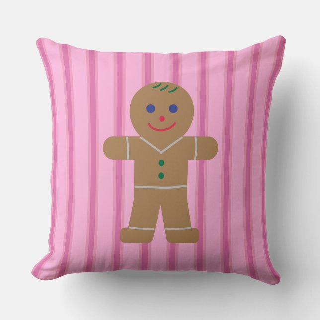 Leuke en Fancy Pink Gingerbread Man Kussen (Voorkant)
