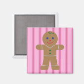 Leuke en Fancy Pink Gingerbread Man Magneet (Voorkant / Achterkant)