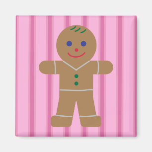 Leuke en Fancy Pink Gingerbread Man Magneet