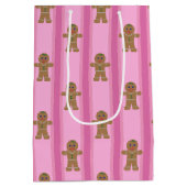 Leuke en Fancy Pink Gingerbread Man Medium Cadeauzakje (Achterkant)