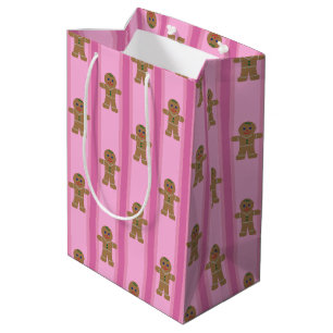 Leuke en Fancy Pink Gingerbread Man Medium Cadeauzakje