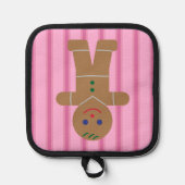 Leuke en Fancy Pink Gingerbread Man Pannenlap (Voorkant)