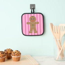 Leuke en Fancy Pink Gingerbread Man Pannenlap