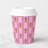 Leuke en Fancy Pink Gingerbread Man Papieren Bekers (Voorkant)