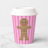Leuke en Fancy Pink Gingerbread Man Papieren Bekers (Achterkant)