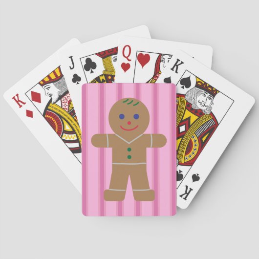 Leuke en Fancy Pink Gingerbread Man Pokerkaarten (Achterkant)