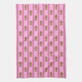 Leuke en Fancy Pink Gingerbread Man Theedoek (Verticaal)