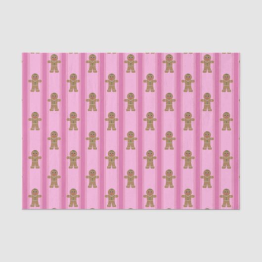 Leuke en Fancy Pink Gingerbread Man Tissuepapier (Voorkant)