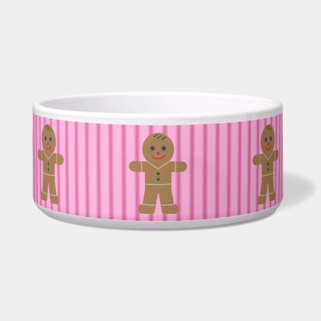 Leuke en Fancy Pink Gingerbread Man Voerbakje (Voorkant)