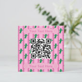 Leuke en Fancy Pink Pickle QR-code Kaart (Staand voorkant)