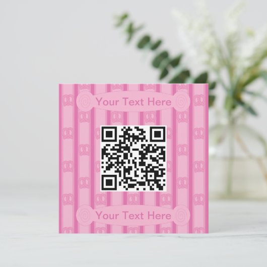 Leuke en Fancy Pink Pretzel QR-code Kaart (Staand voorkant)