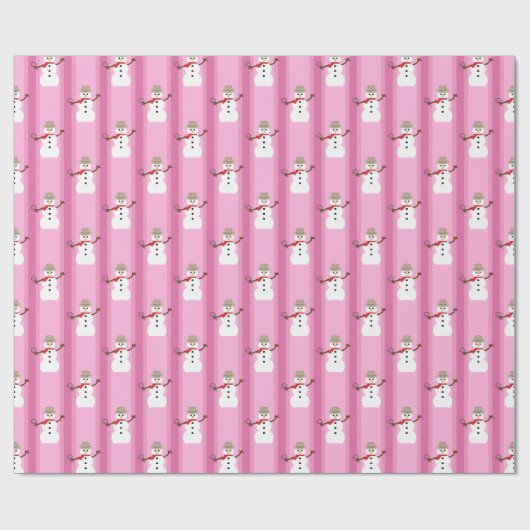 Leuke en Fancy Pink Snowman Detective Cadeaupapier (Vlak)