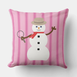 Leuke en Fancy Pink Snowman Detective Kussen