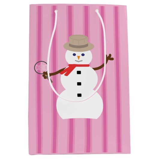 Leuke en Fancy Pink Snowman Detective Medium Cadeauzakje (Voorkant)
