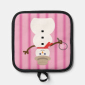 Leuke en Fancy Pink Snowman Detective Pannenlap (Voorkant)