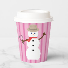 Leuke en Fancy Pink Snowman Detective Papieren Bekers