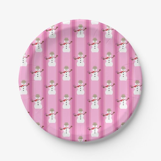 Leuke en Fancy Pink Snowman Detective Papieren Bordje (Voorkant)