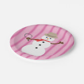 Leuke en Fancy Pink Snowman Detective Papieren Bordje (Gekanteld)