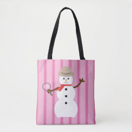Leuke en Fancy Pink Snowman Detective Tote Bag