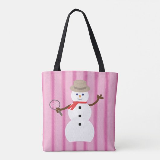 Leuke en Fancy Pink Snowman Detective Tote Bag (Achterkant)