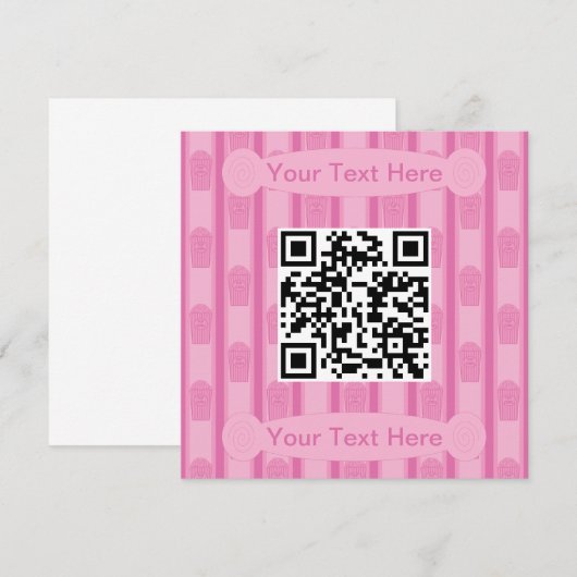 Leuke en Fancy Popcorn QR Code Kaart (Voorkant / Achterkant)