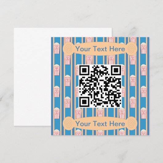 Leuke en Fancy Popcorn QR Code Kaart (Voorkant / Achterkant)