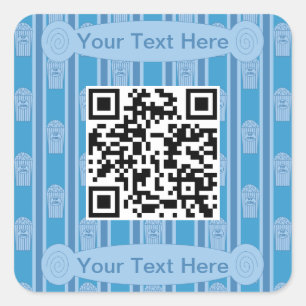 Leuke en Fancy Popcorn QR Code Vierkante Sticker