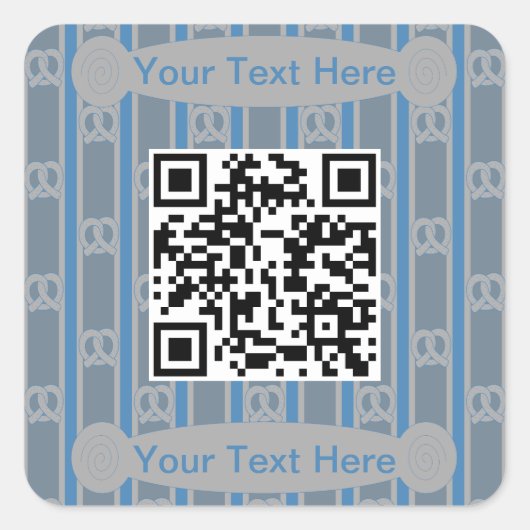 Leuke en Fancy Pretzel QR Vierkante Sticker (Voorkant)