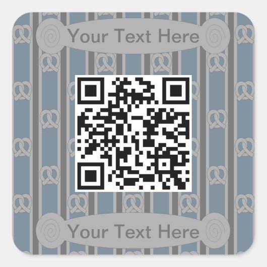Leuke en Fancy Pretzel QR Vierkante Sticker (Voorkant)