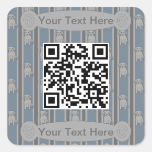 Leuke en Fancy Puppy QR Code Vierkante Sticker