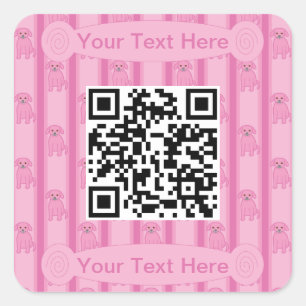 Leuke en Fancy Puppy QR Code Vierkante Sticker