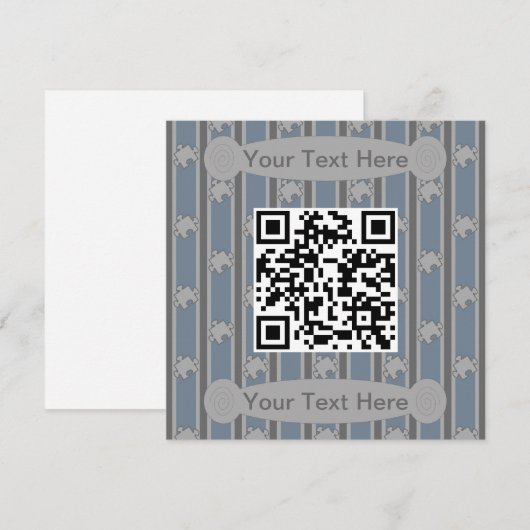 Leuke en Fancy Puzzel QR Code Kaart (Voorkant / Achterkant)