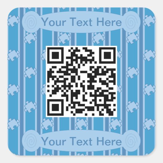 Leuke en Fancy Puzzel QR Code Vierkante Sticker (Voorkant)